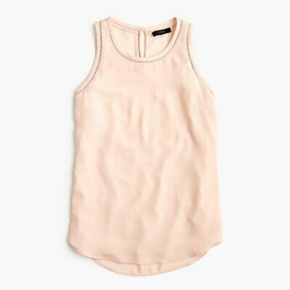 J Crew Drapey sleeveless top with ladder trim, size 22 in Subtle pink - Picture 1 of 5